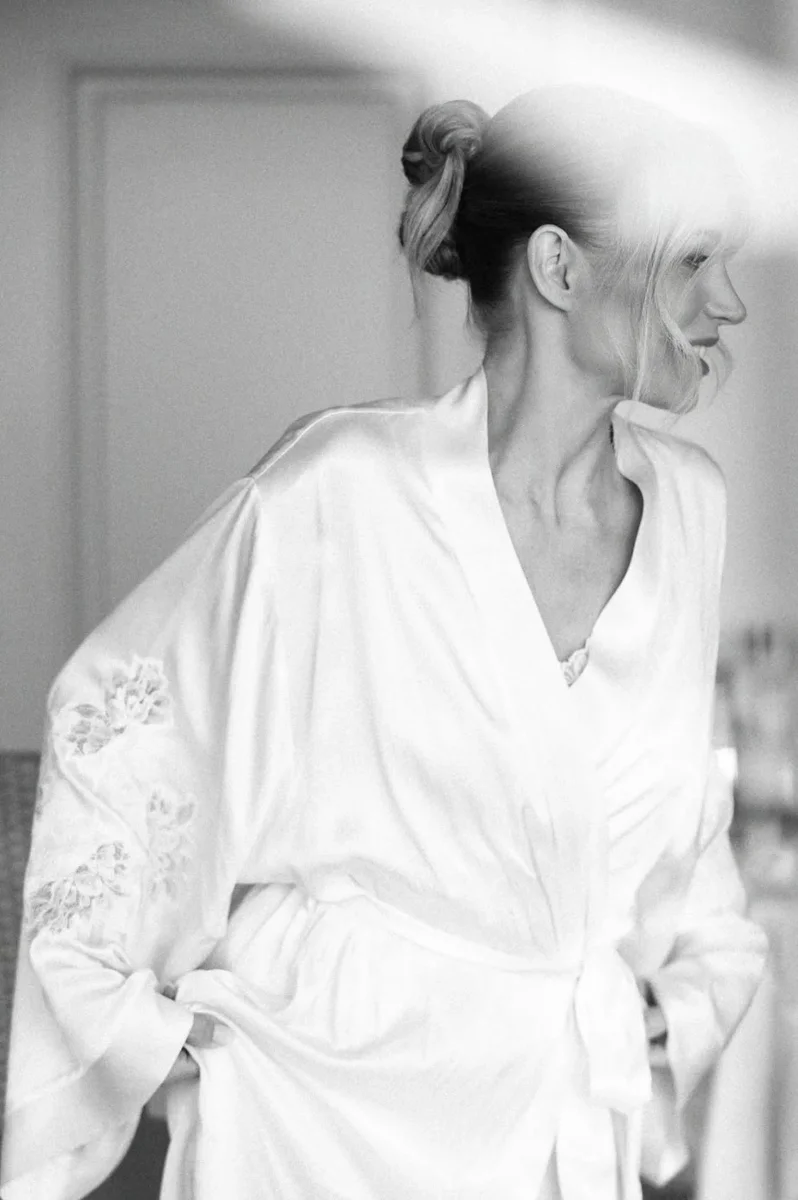 Jemima Silky Robe Set Off White - Image 3