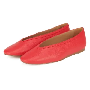 Anita Red Leather Ballet Flat