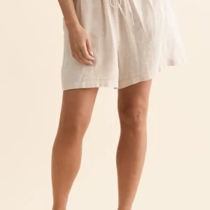 Astoria Natural Linen Drawstring Shorts