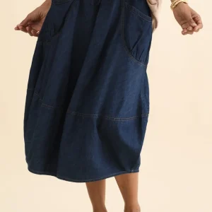 Gwen Blue Denim Pocket Skirt
