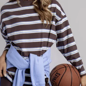 Harper Chocolate Stripe Long Sleeve Tee