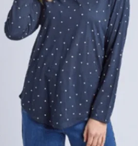 Kaja Navy Spot Long Sleeve Tee