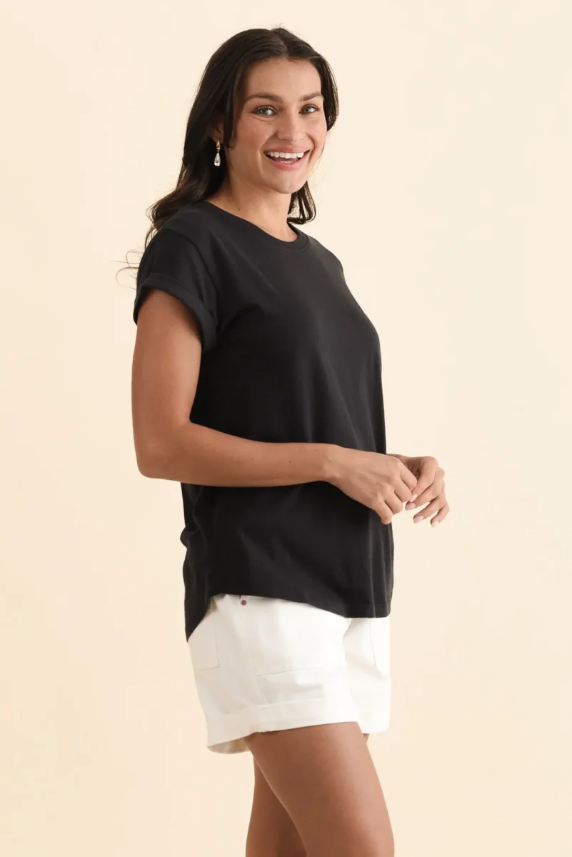 Manly Black Cotton Tee - Image 3