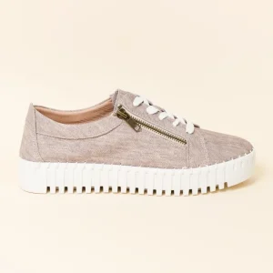 Medusa Taupe Twill Platform Sneaker