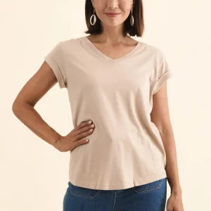 Monte Oat Cotton Vee Tee