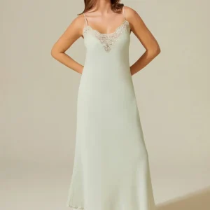 Darlene Silky Nightgown  Sage Green
