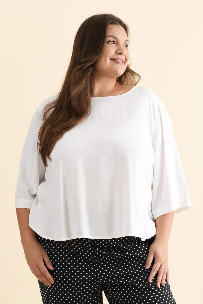 Ophelia Cream Scoop Neck Top - Image 9