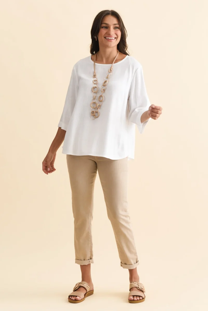 Ophelia Cream Scoop Neck Top - Image 4