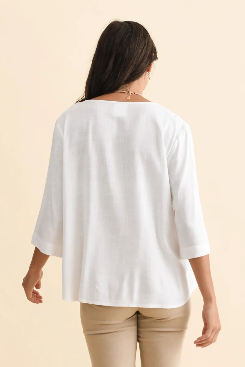 Ophelia Cream Scoop Neck Top - Image 6