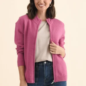 Pacey Pink Wool Zip Jacket