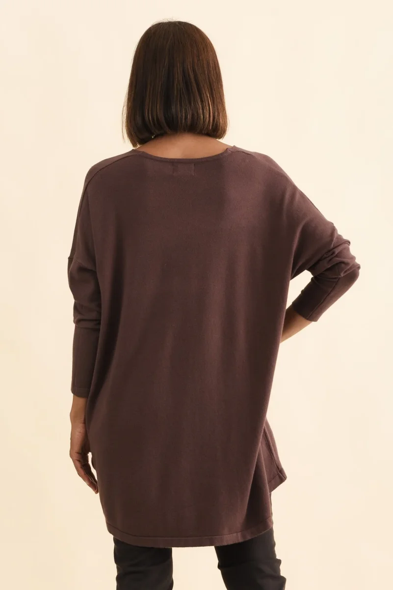 Piper Brown V Neck Knit Jumper - Image 5