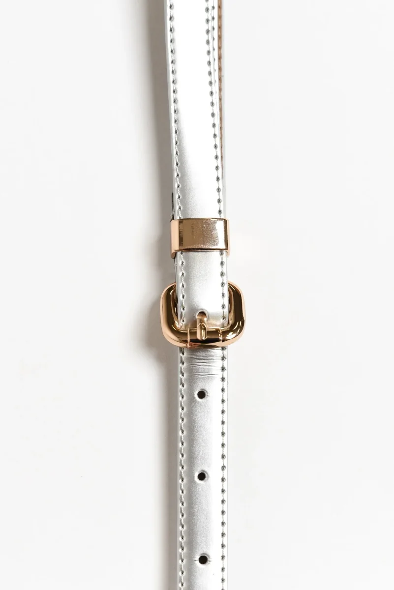 Queens Silver Patent Leather Belt - Image 2