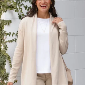 Primrose Natural Cotton Drape Cardigan