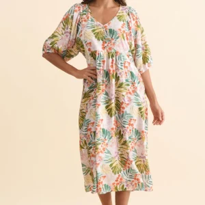 Troyanne Pink Jungle Midi Dress