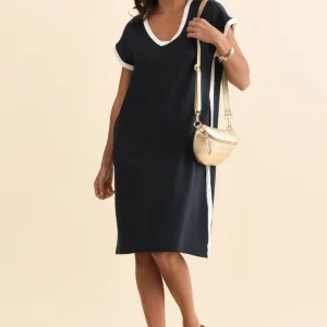 Tula Navy Contrast T-Shirt Dress