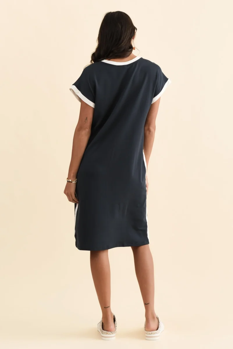 Tula Navy Contrast T-Shirt Dress - Image 5